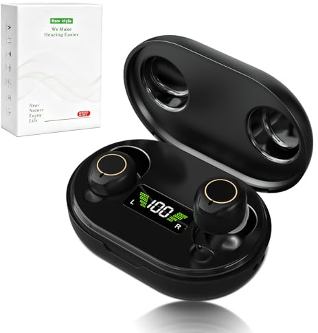 Hearing Amplifier Sound Device with Crystal Clear Sound, 4 Amplification Levels, Smart Chip,Long Battery Life – Comfortable & Easy to Use for Daily Life, Black