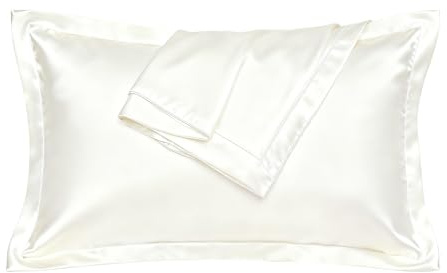 2 pezzi Federe in seta 50x70 CM per cuscino letto, federa in seta per capelli e pelle, morbide e setose al tatto, premium anti-attrito e anti-pieghe, chiusura a busta, traspiranti 4 stagioni