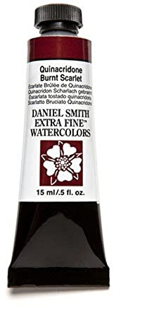 Daniel Smith 284600087 Extra Fine Watercolor 15ml Paint Tube, Quinacridone, Burnt Scarlet, 0.5 Fl Oz (Pack of 1)
