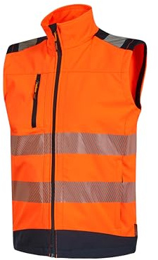 U-Power DANY, Gilet, Giubbotto Smanicato, in Tessuto Softshell, Full Zip, Resistente all'Acqua, Comodo Abbigliamento da Lavoro, con Tasca Portacellulare, con Zip (ORANGE FLUO_L)