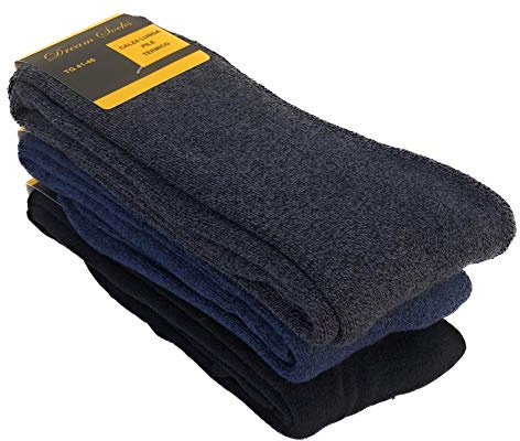 DREAM SOCKS calze calzini lunghi in pile termici invernali da sci antifreddo,calzini pesanti ad elevato isolamento termico,vari assortimenti (35-40, 3 paia ass.A)