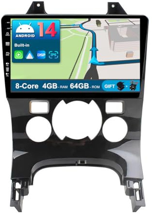 JOYX Android 12 bilradio för Peugeot 3008 (2013-2018) - [4G+64G] - Inbyggd DSP/Carplay/Android Auto - 2 Din 9 tum - LED GRATIS MIC-kamera - Stöd dab ratt BT WLAN 4G 360-snabbkamera