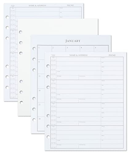 Hallmark Address Book Refill Pages (Pack of 44 Replacement Pages for Addresses, Appointments)