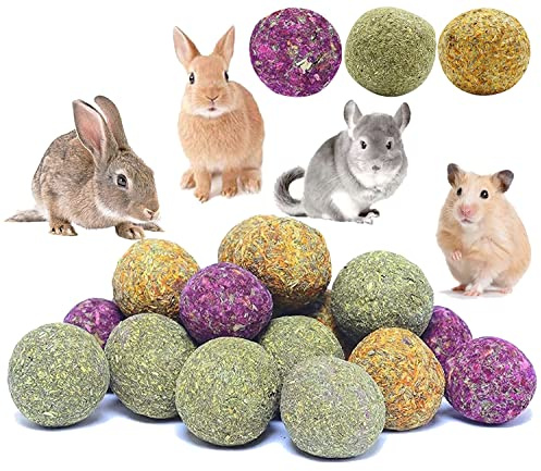 Barley Ears Jouet à mâcher pour lapin 120 g - Rose naturelle + calendula + myosotis - Gerbil - Hamster Guinée - Gerbil - Cochon d'Inde - Jouet pour animal de compagnie - Rat - Petits animaux