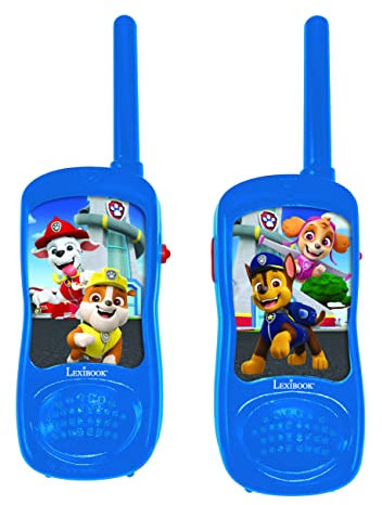 Lexibook, Paw Patrol, Walkie-Talkies, Kommunikationsspiel für Kinder, Gürtelclip für den Transport, batteriebetrieben, Blau, TW11PA