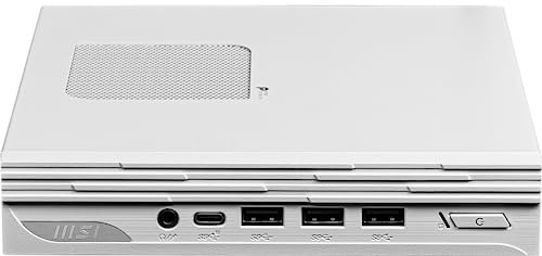 MSI PRO DP10 13M-003EU Mini PC (SFF)-Intel Core i7-1360P CPU, 16GB DDR4 Memoria, 1TB M.2 SSD Storage, Quad Display (Thunderbolt 4,HDMI 2.0b,DP 1.4,VGA), Wi-Fi 6E, Bluetooth 5.3-Blanco, Windows 11 Pro