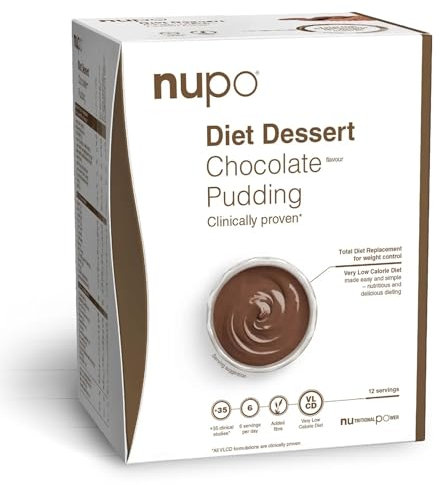 NUPO Diet Dessert Pudín de chocolate - Comida Dietética Premium para el Control de Peso I Sustituto Completo de la Comida para el Control de Peso I 12 Raciones I Sin Gluten, Sin OMG