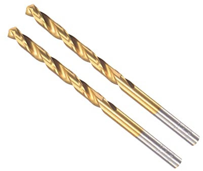 CoCud Torsione Trapano Punte, 4.8mm Perforazione Diametro, Titanio Rivestito Alta Velocità Acciaio 6542 Dritto Rotondo Gambo per Inossidabile Acciaio Lega Metallo, 2-Pezzi