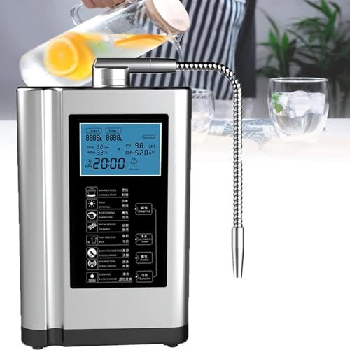 DPQYJPP Filtro Agua, ionizador Agua y máquina Agua alcalina AG7.0, Sistema filtración Agua para el hogar, Produce Agua alcalina PH 3.5-10.5, 7 configuraciones Agua, hasta -570mV ORP, 8000 L,Silver