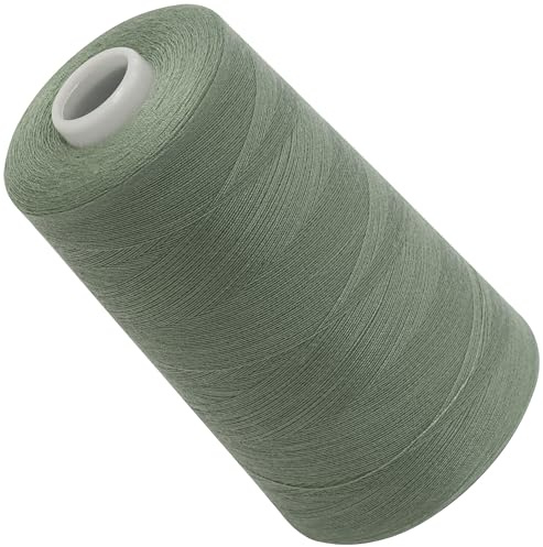 Aerzetix – C72767 – sytrådkon 120 (40/2) 4 000 m – tillverkad av polyester – konfektion, kortvarig, garn, snöre, sömnad, kläder, tråd – färg grå – grön – pastell