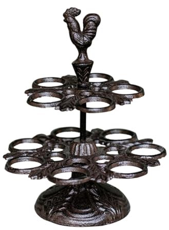 HYKJCSS Huevera Gallina Cesta Vintage para Huevos De Gallina De Hierro Fundido, Soporte para Huevos, Almacenamiento De Huevos En La Encimera, Cestas para Huevos Frescos Hueveras