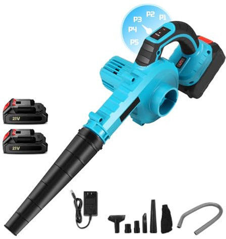 Souffleur de Feuilles sans Fil pour Batterie Makita 18 V, Souffleur de Feuilles 2 en 1 avec Batterie 7500mAh x2, Contrôle 5 Vitesses, Aspirateur et souffleur de Jardin (7500mAh x2)