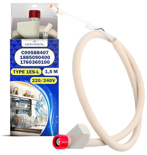 Manguera Entrada Agua con Aquastop para Lavavajillas Longitud 1,5 m Tipo 1ES-L 220/240V con Código Original C00588407 para Indesit para Hotpoint 1885090400 1760360100 para Beko - MONTERAL