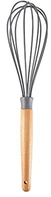 LIANGGM Batidor Varillas Cocina Manual Silicona batidor batidor batidor batidor con asa de Madera Herramientas de Hornear Cocina Barillas Batir Batidor De Huevo(B)
