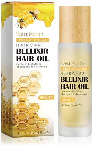 Aceite capilar con extracto de miel y romero Repara puntas abiertas y secas, acelera crecimiento, brillo sin grasa Para cabellos dañados y secos, 10 ml