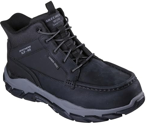 Skecher's Mens for Work Santoro Leather Safety Moc Toe Slip Ins