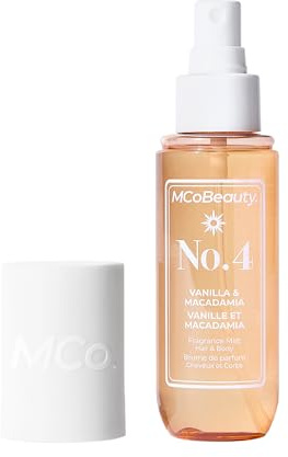 MCoBeauty - Fragrance Mist No.4 - Light Body and Hair Spray with Caramel, Macadamia, White Chocolate and Sea Salt - Holiday Essentials, Body Mist, Fragrance for Women - 90ml Bottle