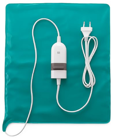 TIENDA EURASIA – Almohadilla Eléctrica | Azul Turquesa y Azul Marino | Medidas 40x32 cm Funda 44x32 cm Mando 5x12 cm | Mando 4 Posiciones | Luz Indicadora LED | Cable Eléctrico | Potencia 60W