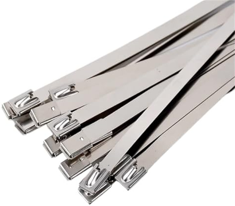 Fascette Metalliche Fascette stringicavo in acciaio inossidabile 304 multiuso, fascette autobloccanti, da 10 mm e 0,39 pollici for scarico(100PCS,10x900mm)
