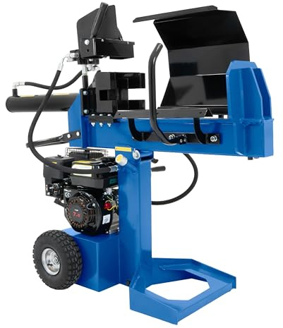Astilladora de Troncos Gasolina 15 Toneladas | Motor 7 CV | Partidor Hidráulico Horizontal/Vertical | Cuña de 4 Vías | Ciclo Rápido 10s con Ruedas y Funda Protectora
