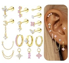 MILACOLATO Piercing Helix Boucles d'Oreilles Femme Percing au Oreille