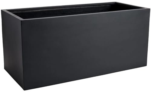 VIVANNO Maxi Pflanztrog Fiberglas Rechteckig Frostsicher Anthrazit 45x100x45 cm - Ideal für Außenbereiche wie Terrassen, Balkone und Gärten