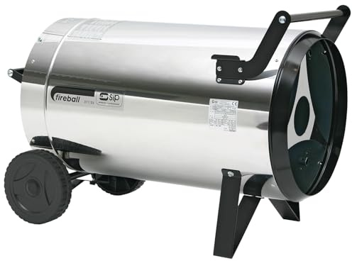 SIP FIREBALL 3711DV Propane Gas Space Heater, Electric 230V / 110V Dual Voltage, 108.7kW / 371,000 BTU/hr, 87,934ft³ Heating Area