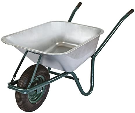VERDELOOK | Carriola in Acciaio Zincato, Portata 100 kg, per Trasporto Merce, Fai da Te e Giardinaggio