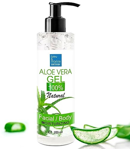 100% Natural Aloe Vera Gel from Canary Islands - Moisturizing & Soothing for Skin, Hair Mask, Post-Shave & Post-Epilation - Reduces Dark Spots - Pump Dispenser 200 ml 7.03 fl oz