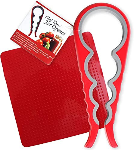 Chef Remi Jar Opener & Non-Slip Gripper | Bottle Opener for Lids & Caps - Sturdy for Weak Hands, Arthritis and Elderly