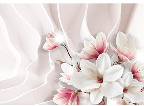 Runa Art Fototapete Blumen 3D Magnolien 352 x 250 cm Vlies Tapeten XXL Moderne Wandtapete Wohnzimmer Schlafzimmer Rosa 9179011c