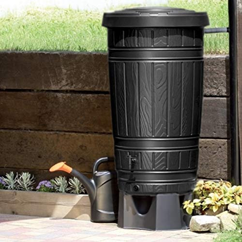 Unbekannt Regenwassertonne 265L Schwarz Rund Polyethylen 113 cm 6 kg Haushalt/Garten