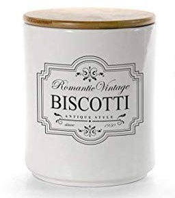 CRE Bocal à Biscuits Boîte à Biscuits en céramique avec Couvercle en Bois décor Vintage Home 14 * 17 cm 754173