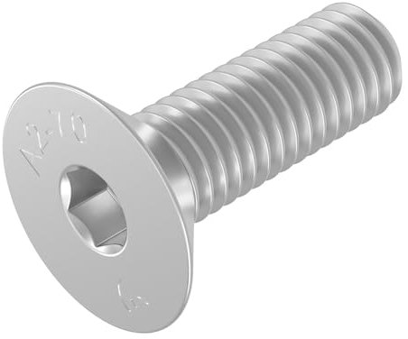 Vis à tête fraisée SECCARO M8 x 25 mm, acier inoxydable V2A VA A2, DIN 7991 / ISO 10642, emboîture hexagonale, 20 pièces