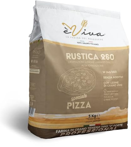 Agricola Piano – Rustica 260 | Farina Tipo 2 – 5 kg – Grano Italiano con Germe Vivo