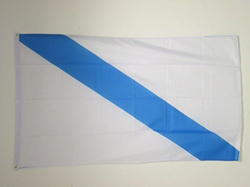 AZ FLAG Bandera Galicia sin armas 90x60 cm Gallega Poliéster 100D 2 Ojales | Uso interior y exterior Enseña costuras dobles y bordes reforzados con ojales metálicos