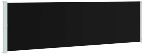 vidaXL Toldo Lateral Retráctil de Jardín Separador Terraza Balcón Pantalla Solar Viento Enrollable Función Retroceso Automático Negro 180x600 cm