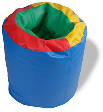 Sensory Owl Sensorischer Tunnel Pouf Mit Füllung 2in1 Für Kinder 90 x 70 cm Sitzkissen Sinnestunnel Spieltunnel Polystyrol Kugeln Wasserdichter Bezug Stressabbau Autismus ADHD Hilfsmittel