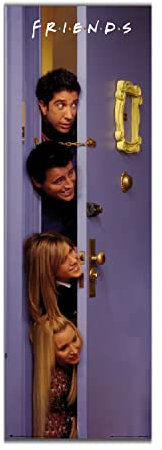 Friends Tür-Poster - Deko Wohnzimmer oder Deko Schlafzimmer - Deko Wohnzimmer - Größe : 158 x 53 - Friends Merchandise - Offizielle Lizenz