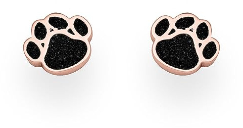 DUR Schmuck: Ohrring, Ohrstecker ''Pfote mit Lavasand, rosé vergoldet O5417
