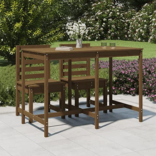 ZEYUAN Gartentisch, Buffettisch, Garten Esstisch, Multifunktionstisch, Terrassentisch, Picknicktisch, Spieltisch, Flohmarkttisch, Honigbraun 159,5x82,5x110 cm Massivholz Kiefer