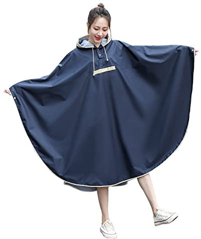 Regenmantel Eltern-Kind Regenponcho mit Kapuze Fronttasche Regenjacke mit Aufbewahrungstasche Wiederverwendbar Regencape Regenschutz Poncho Regenumhang für Damen Herren Fahrrad Motorrad Dunkelblau
