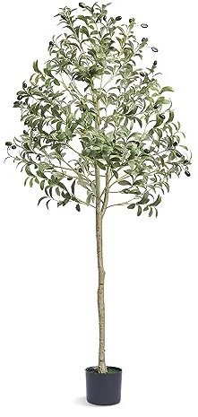 VEVOR Artificial Olive Tree, 1.5 m Tall Faux Plant, Secure PE Material & Anti-Tip Tilt Protection Low-Maintenance Plant, Lifelike Green Fake Potted Tree for Home Office Warehouse Decor Indoor Outdoor