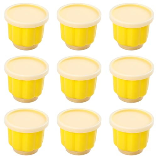 9 stampi per budino, coppette per crema pasticcera con coperchio, stampi in plastica per dessert, tazze riutilizzabili per gelatina, gelatina, gelato