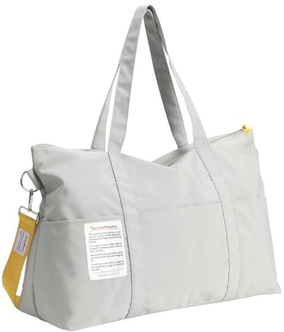 Shengxi Faltbare Reisetasche handgepäck, 50×20×35cm Reisetasche mit großer Kapazität Männer und Frauen, wasserdichte Reisetasche Langlebig, verschleißfest und Weich, Grau
