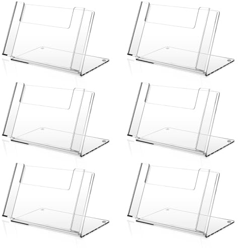 Threehoney Postkarten-Acryl-Broschürenhalter, Organizer, 10,2 x 15,2 cm, Flyer-Präsentationsständer, transparent, Grußkarten-Display, Zeitschriftenhalter für Karten-Organizer, Schreibtisch, Tisch,