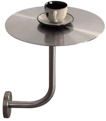 Sofa-Beistelltisch, Beistelltisch aus Edelstahl für den Außenbereich mit wandmontierter L-förmiger Halterung, schwebender Stehtisch, Bistrotisch, Kneipentisch, Küchen-Esstische(30x30x45cm)
