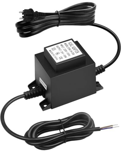 LED Trafo 24V Netzteil AC/AC 50W, Außen Steckernetzteil Transformator IP68,Transformator 220v 24v mit Stecker, led netzteil für LED-Beleuchtung und Teichpumpen