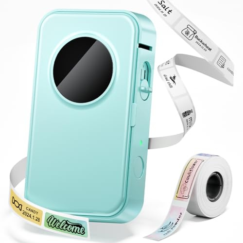 Phomemo Label Maker Machine, D35 Small Label Machine | Handheld Label Printer, Bluetooth Thermal Sticker Maker, Portable Inkless Label Makers Green