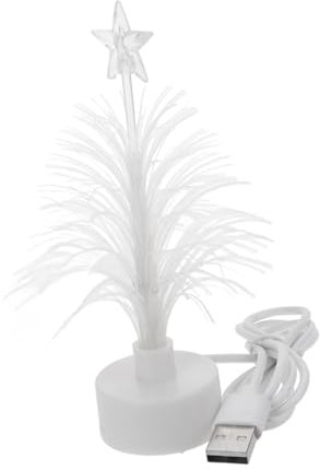 BESPORTBLE Mini sapin de Noël LED pour tableau de bord de voiture – Arbre de Noël en fibre optique alimenté par USB avec lumières changeantes multicolores pour décoration de vacances pour voiture,